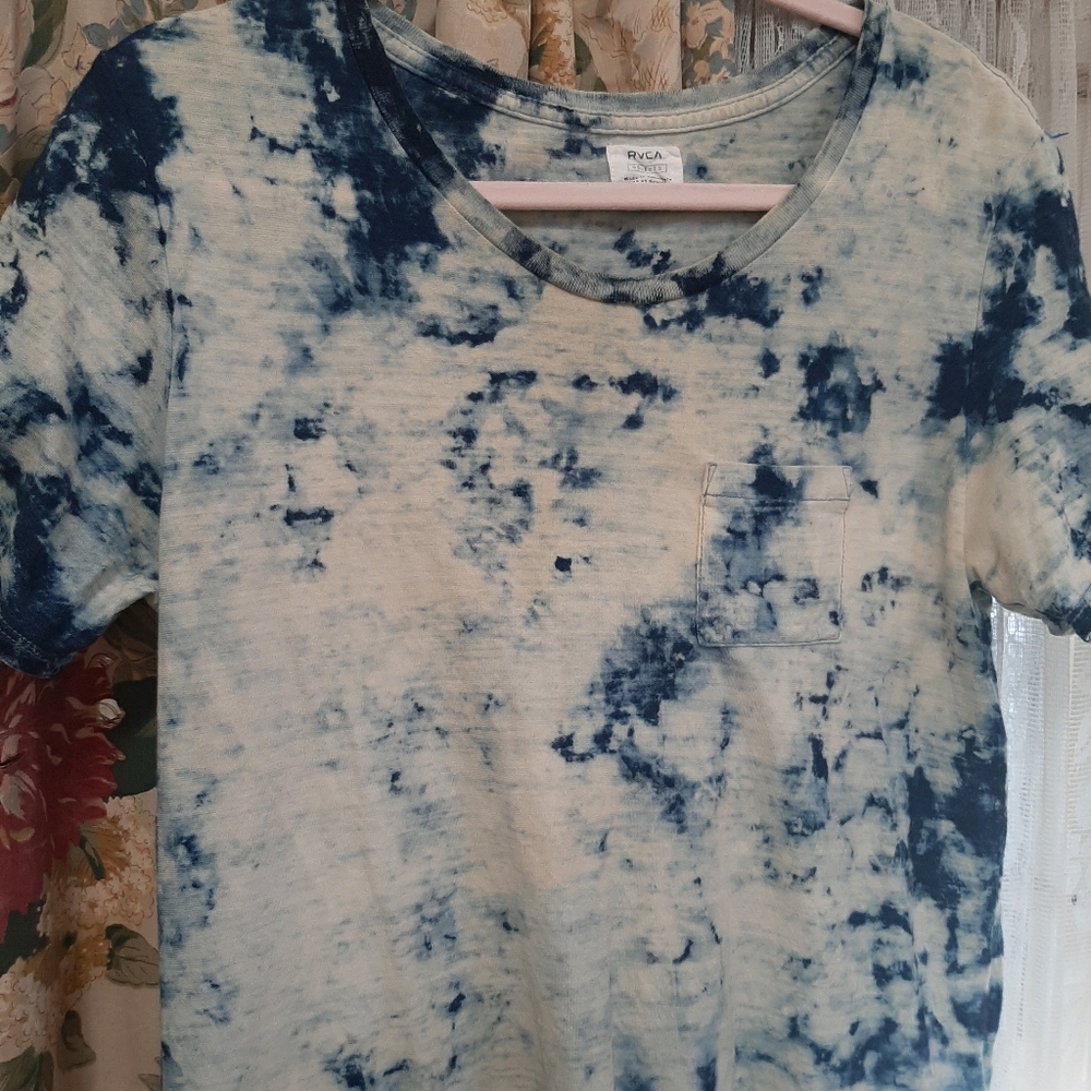 RVCA tie dye shirt with tiny chest pocket